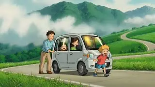 A Cozy Family Van Journey to the Mountains 🚐🌄 | Ghibli-Style Comfort & Calm Story