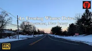 Evening Winter Drive - Bridgewater, New Jersey [4K]