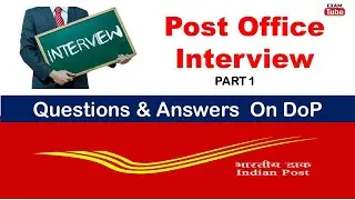 Post Office Interview Questions On Department of Post | Part 1