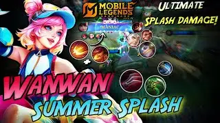 New Summer Splash Skin Wanwan Maniac Gameplay ☠️! Solo Rank Push (MUST WATCH) - Mobile Legends!