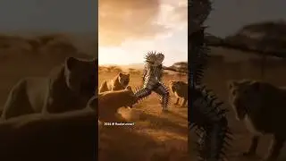 Lions vs. Spiked Metal Suit Man #animals #viral #shortsvideo #viralvideo #animal #lion