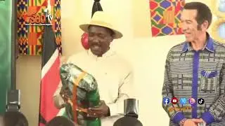 WONDERFUL GIFTS! Kalonzo Musyoka & Gen. Seretse Khama Of Botswana Gets Gifts at Lukenya universiity.