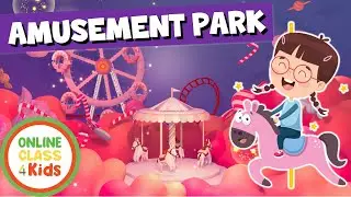 At the Amusement Park | English Vocabulary Lesson for Beginners | Learn English | ESL Game