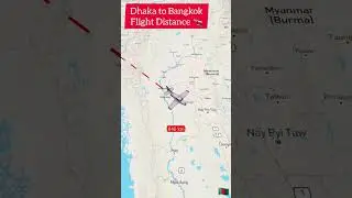 Dhaka to Bangkok Thailand Flight Travel Distance #flighttravel #travel #shortvideo #shorts