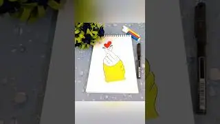 How to draw Tumblr Korean heart with sketchpen #shorts #viral #heart #drawing