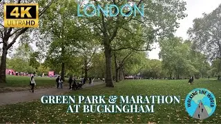Green Park to Buckingham Palace | Marathon 4k walking tour in London England UK