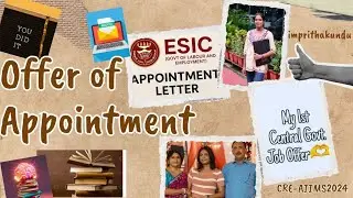 Finally Got My ESIC Appointment Letter🫶 |My first Central Govt Job 😊🌼🧿|| CRE-AIIMS 24|| ✅2nd Job😌