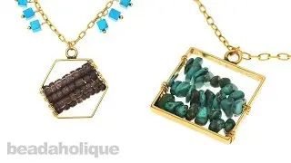 How to Wire Wrap Beads onto a Nunn Design Open Frame Pendant