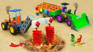 DIY Mini Tractor using Drilling machine to build Bricks Well with water pump |@DIYMiniConstructions
