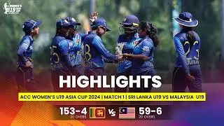 Sri Lanka Women U19 vs Malaysia Women U19 | ACC Women's U19 Asia Cup | Match 1