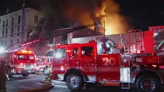 Westlake, Los Angeles, CA: Firefighters Battle Major Emergency Structure Blaze