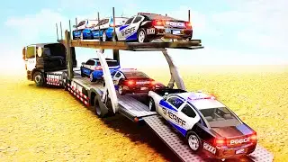 US Police Car Transport Truck -  Police Transport Car Parking | Simulator Car Games