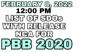 Additional list of SDO's with NCA for PBB 2020 from Region 10|February 8, 2022