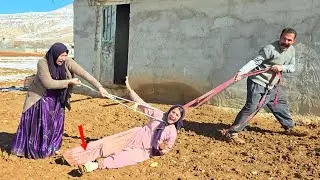 Daily life: second wife returns, with a broken leg harassing her husband, her first wife.