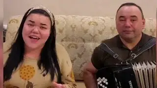 Вот это голос! Папа с дочкой поют и играют на баяне
