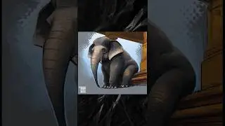 Elephant Digital Painting #shorts