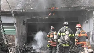 Working garage fire in Northampton, PA.