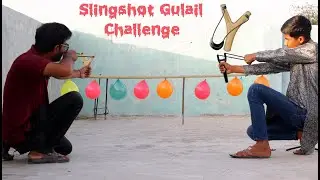 Gulail Slingshot Vs Balloon Challenge Looser Will Eat Green Chilli BY Mr Pakistani Hacker