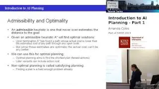 Tutorial: Introduction to AI Planning, Part 1 (Amanda Coles, EASSS 2013)