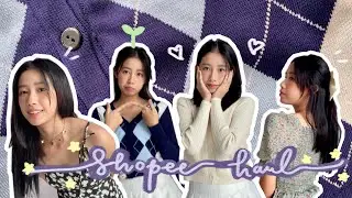SHOPEE HAUL 虾皮开箱♡ brandy melville argyle, 超美RM10连衣裙, cardigans (ENG SUB) malaysia 🇲🇾