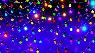 Christmas Party Lights Background &ndash; 8 Hours 4K Neon Hanging Bulbs Loop