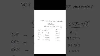 VCI 2nd round seat allotment cut off #veterinary