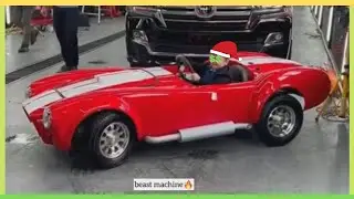 Mini Khabib Hasbulla on his little car! #2