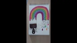 🎨 Painted Rainbow Flow Zentangle | Whimsical Color & Calm Line Art for Relaxation