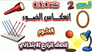 الدرس الثاني نشاط 4 / 5 البحث العملى : انعكاس الضوء مادة العلوم الصف الرابع الابتدائي الترم الاول