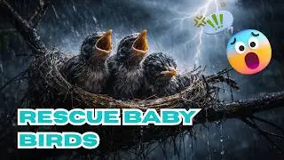 A nest of young birds was in danger after a big storm, fortunately helped by a young man
