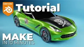 CUSTOM CARS in Blender, add decals, paint and chrome! Full Blender Car tutorial.