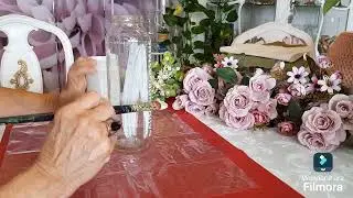 ✅️ ESPECIAL DIFERENTE E LINDA/DECORAÇÃO  RECICLAGEM COM VIDRO