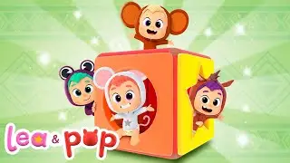 Cubos de formas con animales salvajes 🐵🟨 - Pop v&iacute;deos educativos