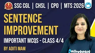 SSC CGL CHSL CPO MTS Sentence Improvement 2026 | Important MCQs | English Part 4 | Oliveboard