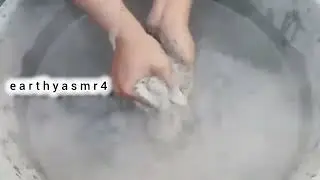 Grey 🩶 Sand Cement water crumbling dipping mixing #sandcementasmr #sandcementcrumbling 