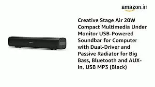 Creative Stage Air 20W Compact Multimedia Under Monitor USB-Powered Soundbar for Computer 47% off