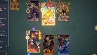 TCG Diluc & Mona Oneshot Combo 26 DMG Battlefield Of Dice,Cats And Cards genshin impact