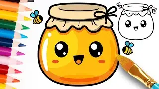 🍯How to Draw a Cute Honey Jar - Easy Drawing for Kids and Toddlers