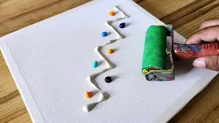 Painting In Just One Minute / Abstract Background Using Rubber Roller / Daily Art 2023 / Day#33