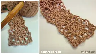 Square de Flor em Croch&ecirc; - R&Aacute;PIDO e F&Aacute;CIL