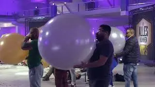 36 inch balloon gold and silver blow to pop