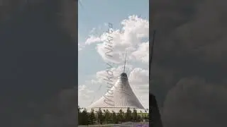 Vertical video. Astana, Kazakhstan - September 5, 2016: The shopping center built in the shape marq