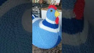 🐔 I jumped on the bandwagon and knit the Emotional Support Chicken - knitting #shorts