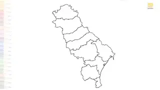 Emilia Romagna Italy map drawing easy | Outline Art | How to draw Emilia Romagna map step by step