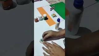 tricolour 🟠⚪🟢badge making/ tricolour glitter badge making at home / independence day special badge