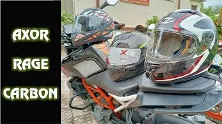 AXOR Rage CARBON Helmet- Unboxing, Review, Visor Change, Comparison with MT & STUDDS, Piston Heaters