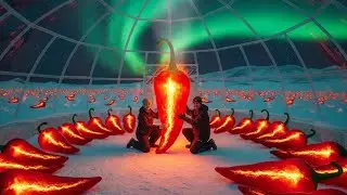Dragon Breath Chili Eating Fire in an Igloo Greenhouse