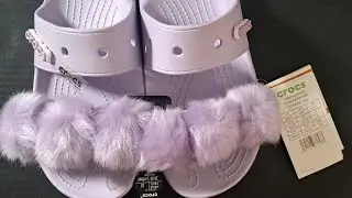 Crocs Womens Classic Lavender Fur Sure Slip On Comfort Sandal. Pre-shipping Inspections & Packaging.