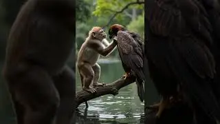 Monkey Tries to Catch a Giant Eagle &ndash; Shocking Jungle Moment!