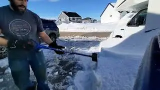 Testing Out the Snow Joe Ice Scraper on 3+ Inches of Ice on My Driveway